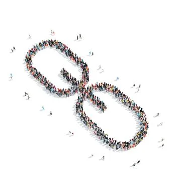 People shape  chain isolated イラスト素材