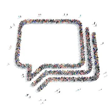 People  shape  chat bubble 3D Illustrazione stock