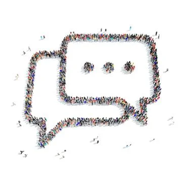 People  shape  chat bubble 3D Illustrazione stock