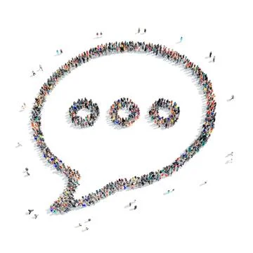 People  shape  chat bubble 3D Stock Illustration