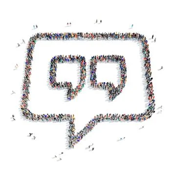 People  shape  chat bubble 3D Stock Illustration