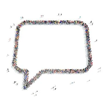 People  shape  chat bubble 3D Stock Illustration