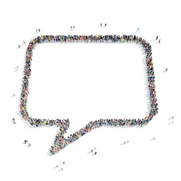 People  shape  chat bubble 3D Stock Illustration