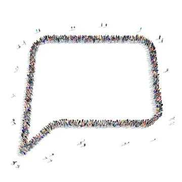 People  shape  chat bubble 3D 스톡 일러스트