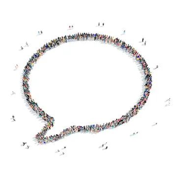 People  shape  chat bubble 3D Stock Illustration
