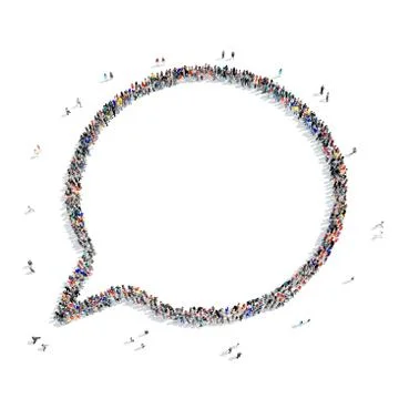 People  shape  chat bubble 3D Stock Illustration