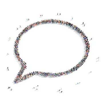 People  shape  chat bubble 3D 스톡 일러스트