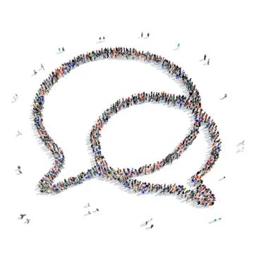 People  shape  chat bubble 3D Stock Illustration