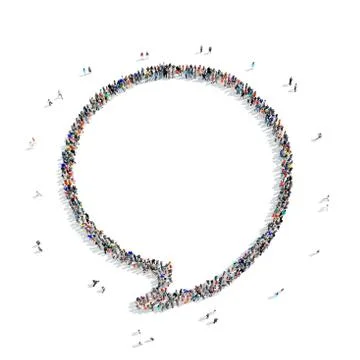 People  shape  chat bubble 3D イラスト素材