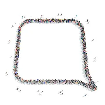 People  shape  chat bubble 3D Stock Illustration