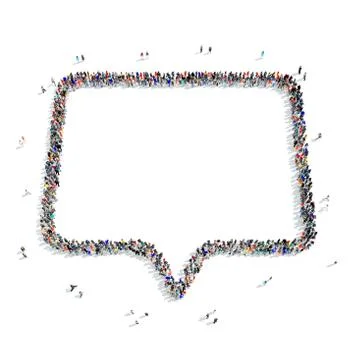People  shape  chat bubble 3D Stock Illustration