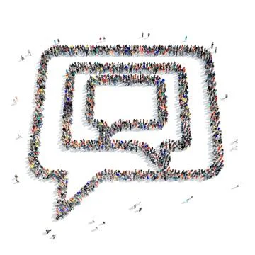 People  shape  chat bubble 3D Stock Illustration