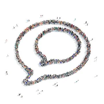 People  shape  chat bubble 3D Stock Illustration