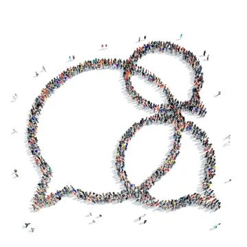 People  shape  chat bubble 3D イラスト素材