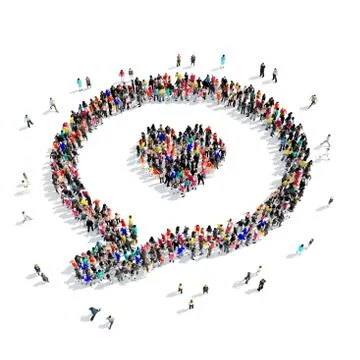 People  shape  chat bubble 3D Stock Illustration