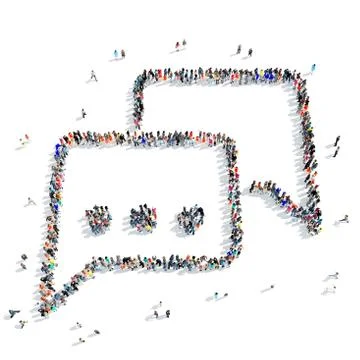People  shape  chat bubble 3D 스톡 일러스트