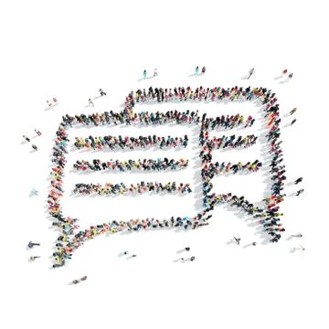 People  shape  chat bubble cartoon Stock Illustration