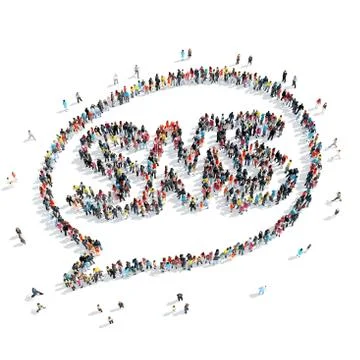 People  shape  chat bubble cartoon , sms Stock Illustration
