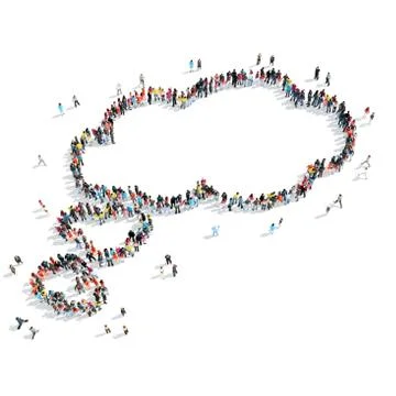 People  shape  chat bubble cartoon Stock Illustration