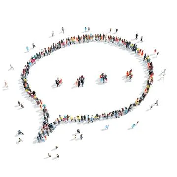 People  shape  chat bubble cartoon Stock Illustration