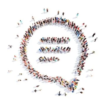 People in the shape of a chat bubble Stock Illustration