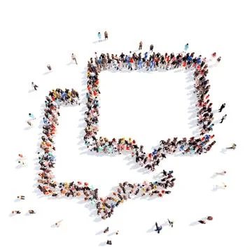 People in the shape of a chat bubble Stock Illustration