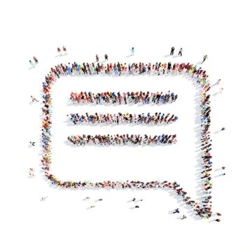 People in the shape of a chat bubble Stock Illustration