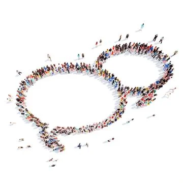 People in the shape of a chat bubble Stock Illustration