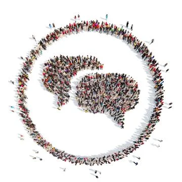 People in the shape of a chat bubble Stock Illustration