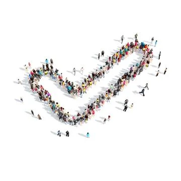 People in the shape of a check mark Stock Illustration