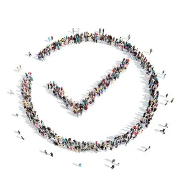 People in the shape of a check mark Stock Illustration