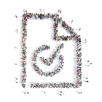 People in the shape of a check mark Stock Illustration