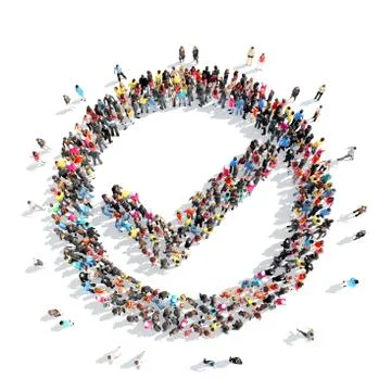 People in the shape of a check mark Stock Illustration