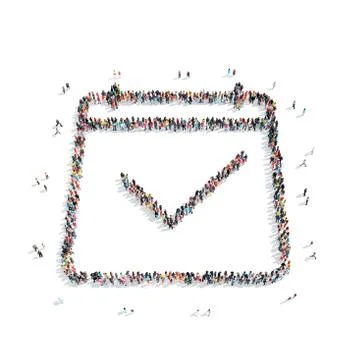 People in the shape of a check mark Stock Illustration