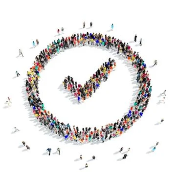 People  shape check mark Stock Illustration