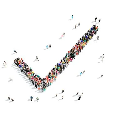 People  shape check mark Stock Illustration
