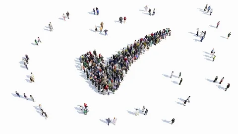 People shape of a check mark sign Stock Footage 78510267
