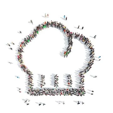 People in the shape of a chef's hat Stock Illustration