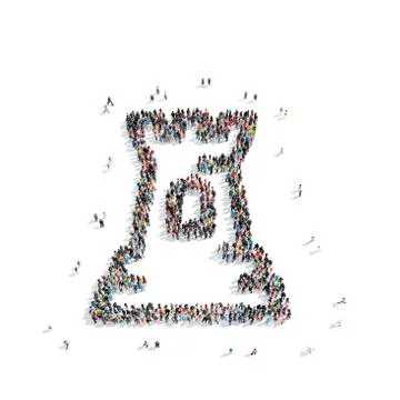 People in the shape of a chess figure Stock Illustration