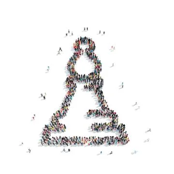 People in the shape of a chess figure Stock Illustration