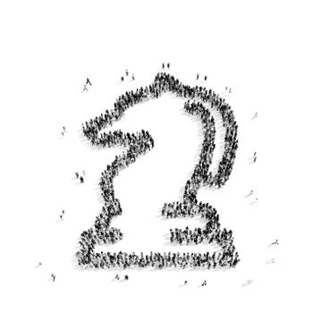 People in the shape of a chess figure Stock Illustration