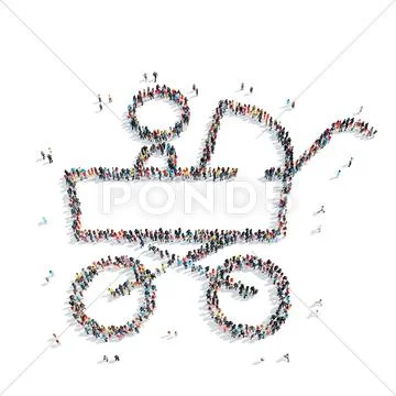 People shape child stroller Stock Illustration