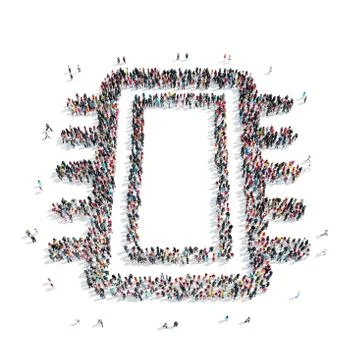 People shape  chip electronics Stock Illustration