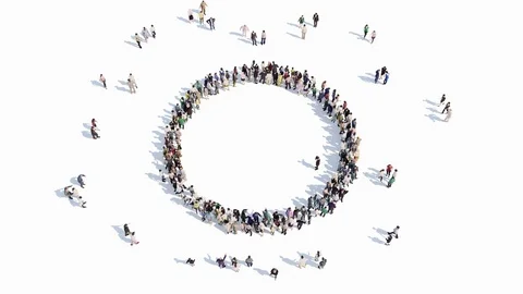 People shape of a cirlce sign Stock Footage 78510636