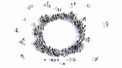People shape of a cirlce sign Stock Footage 78510962