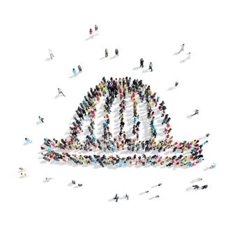 People in the shape of Cloche. Stock Illustration