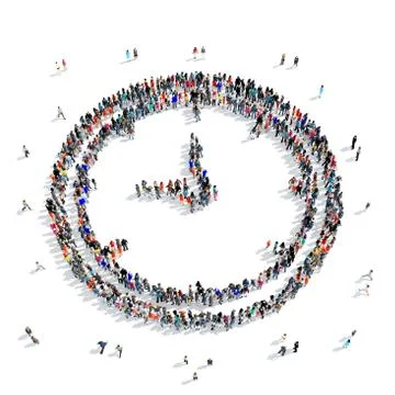 People shape clock icon Stock Illustration