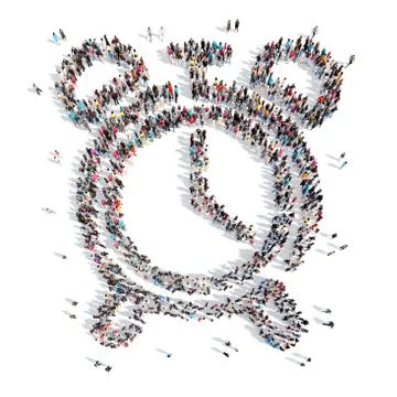 People in the shape of clock Stock Illustration