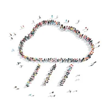 People  shape cloud weather Stock Illustration