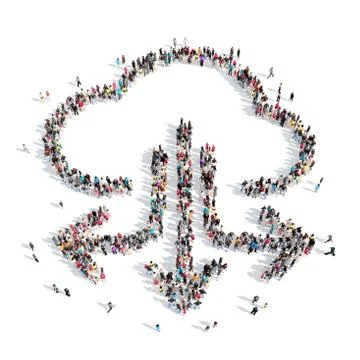 People in the shape of clouds Stock Illustration